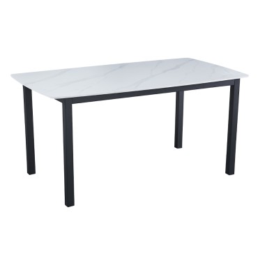 PLUTO ΤΡΑΠΕΖΙ ΛΕΥΚΟ ΜΕ ΟΨΗ ΜΑΡΜΑΡΟΥ 160x90x76cm 1 τεμ.