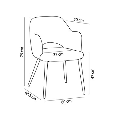 ASCOT ΚΑΡΕΚΛΑ ΚΑΦΕ ΣΚΟΥΡΟ 60x63,5x79cm 2 τεμ.