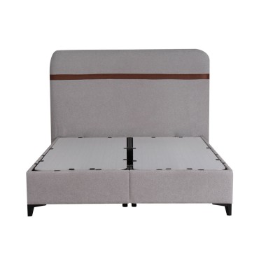 LINEA ΚΡΕΒΑΤΙ ΜΕ ΑΠΟΘΗΚ. ΧΩΡΟ (ΓΙΑ ΣΤΡΩΜΑ 160x200cm) BEIGE 07-957 ΚΑΦΕ 27-902 208x167x130