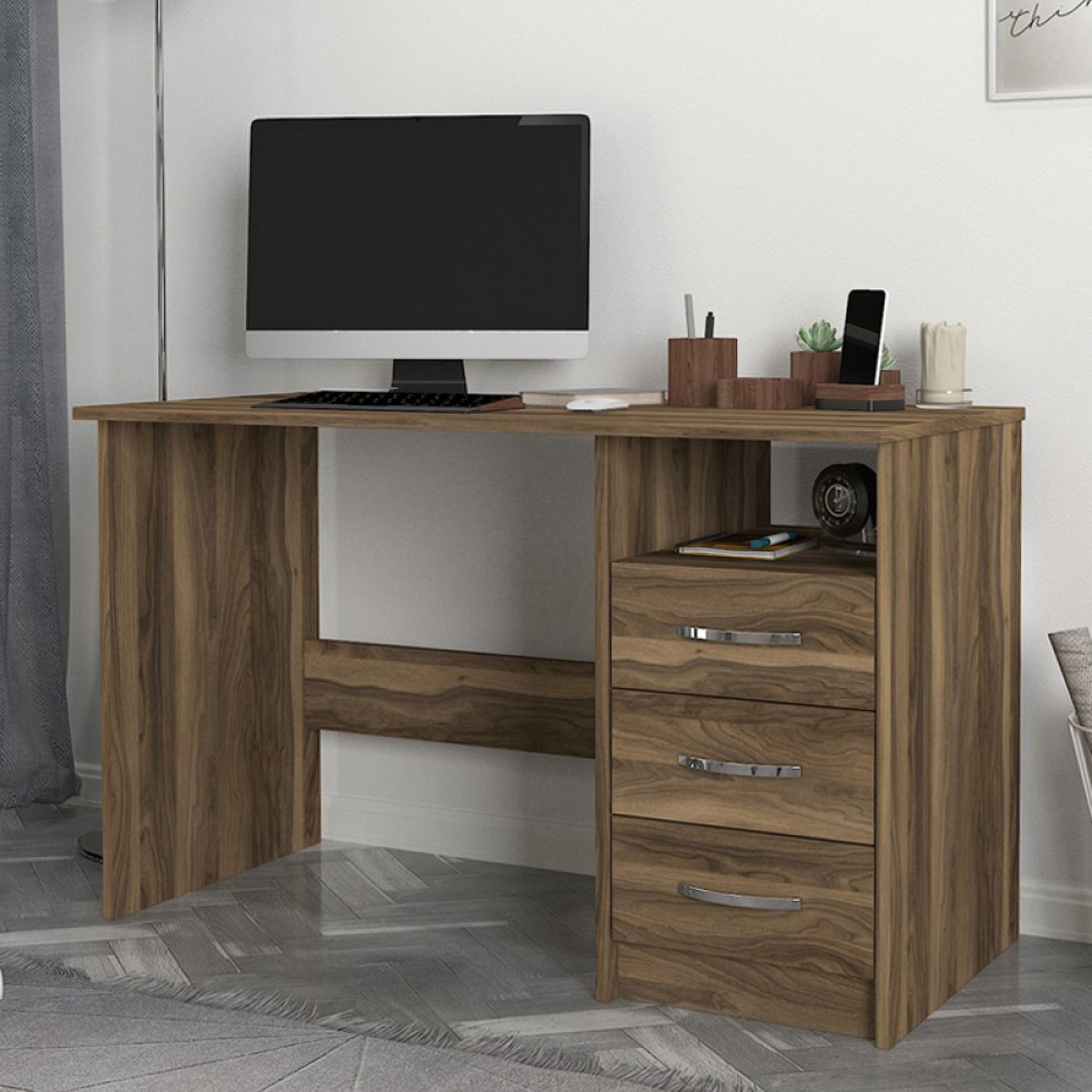 Γραφείο εργασίας Eldoris Megapap χρώμα καρυδί 120x60x75cm 1 τεμ.