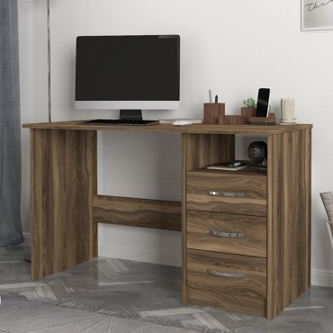 Γραφείο εργασίας Eldoris Megapap χρώμα καρυδί 120x60x75cm 1 τεμ.