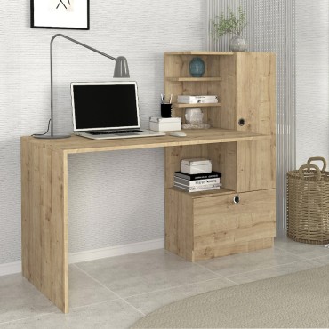 Γραφείο εργασίας Merino Megapap χρώμα sapphire oak 149,5x61,8x120cm 1 τεμ.