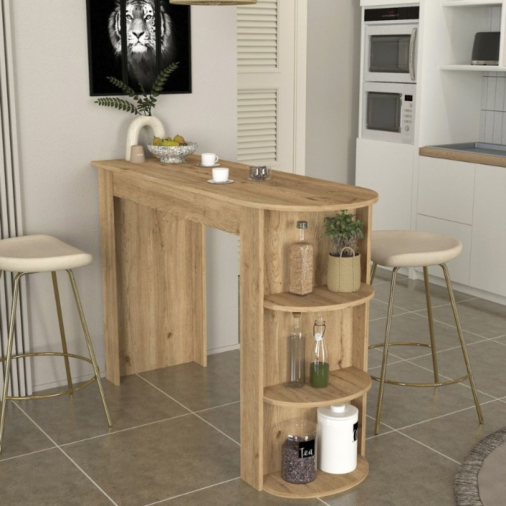 Τραπέζι μπαρ Vigne Megapap χρώμα sepet oak 150x51,6x101,8cm 1 τεμ.