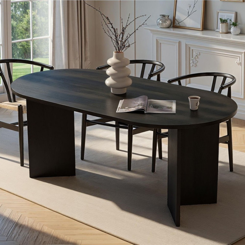 Τραπέζι Sablin Megapap χρώμα black wood 180x89,5x75cm 1 τεμ.