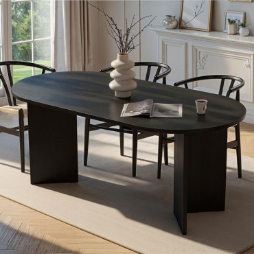 Τραπέζι Sablin Megapap χρώμα black wood 180x89,5x75cm 1 τεμ.