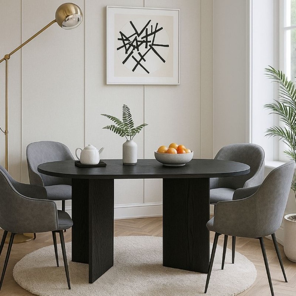 Τραπέζι Cortado Megapap χρώμα sencron black 138x80x75cm 1 τεμ.