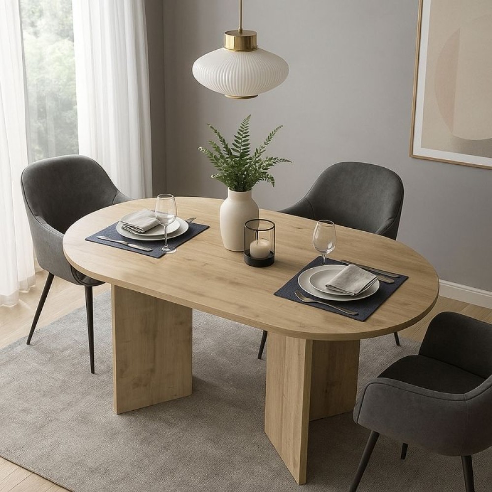 Τραπέζι Cortado Megapap χρώμα sapphire oak 138x80x75cm 1 τεμ.