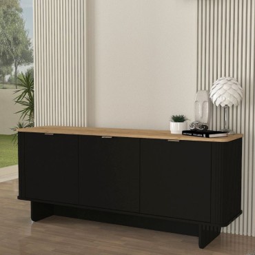 Μπουφές Bohema Megapap χρώμα μαύρο - sepet oak 180x47x76,6cm 1 τεμ.