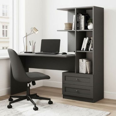 Γραφείο εργασίας Mantra Megapap χρώμα ανθρακί 155x60x152cm 1 τεμ.
