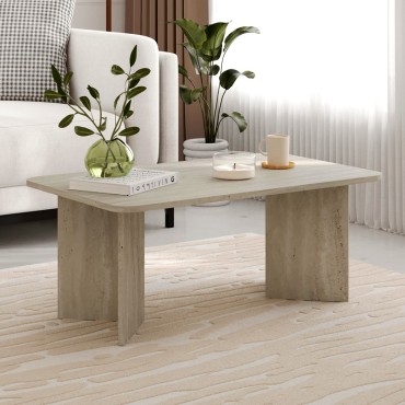 Τραπεζάκι σαλονιού Sam Megapap χρώμα travertine 100x60x41,8cm 1 τεμ.