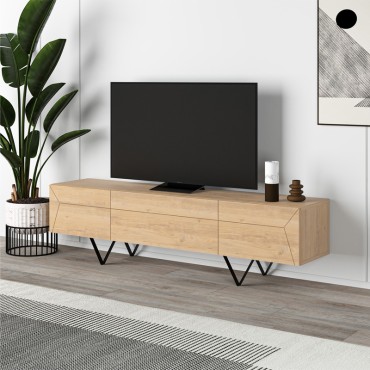 Έπιπλο τηλεόρασης Jacomen Megapap χρώμα sapphire oak 160x35x43cm 1 τεμ.
