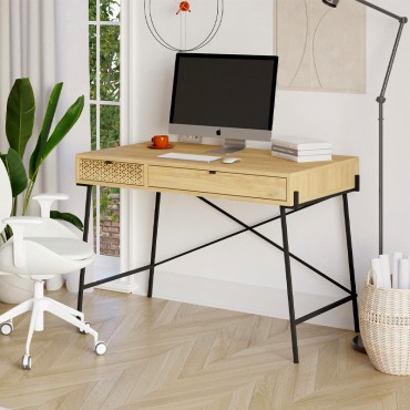 Γραφείο εργασίας Naive Megapap χρώμα sapphire oak 113,4x60x77,5cm 1 τεμ.