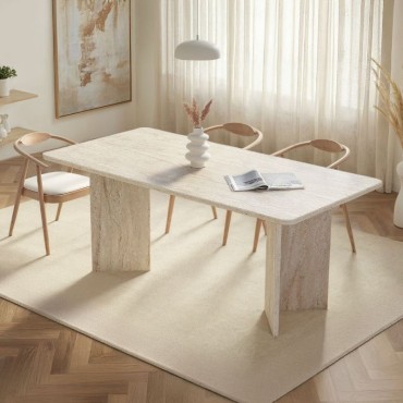 Τραπέζι Linza Megapap χρώμα travertine 180x90x75cm 1 τεμ.