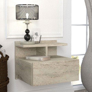 Κομοδίνο επιτοίχιο Mislina Megapap χρώμα travertine 40x33,2x32cm 1 τεμ.