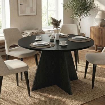 Τραπέζι Tailor Megapap χρώμα sencron black 120x75,7cm 1 τεμ.