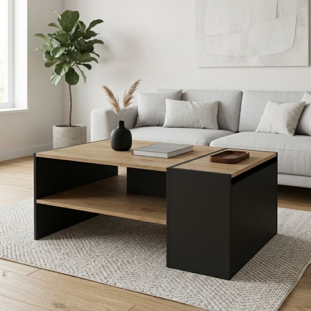 Τραπεζάκι σαλονιού Izia Megapap χρώμα sapphire oak - ανθρακί 110x60x45cm 1 τεμ. Τραπεζάκι σαλονιού Izia Megapap χρώμα sapphire oak - ανθρακί 110x60x45cm 1 τεμ.