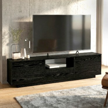 Έπιπλο τηλεόρασης Lumbera Megapap χρώμα sencron black 160x29,5x42cm 1 τεμ.
