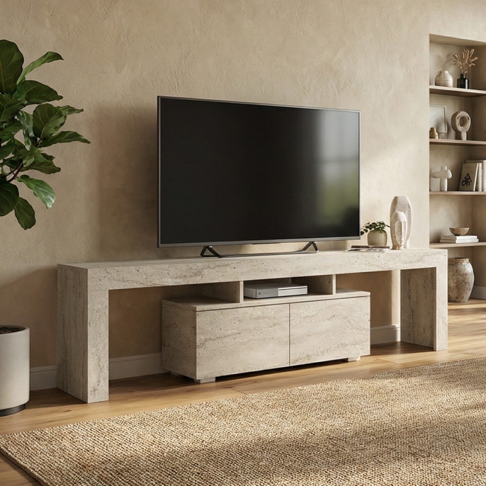 Έπιπλο τηλεόρασης Woodra Megapap χρώμα travertine 180x31,3x50,2cm 1 τεμ. Έπιπλο τηλεόρασης Woodra Megapap χρώμα travertine 180x31,3x50,2cm 1 τεμ.