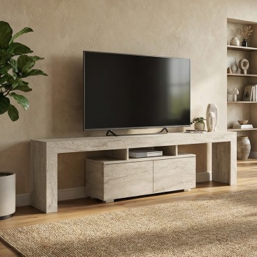 Έπιπλο τηλεόρασης Woodra Megapap χρώμα travertine 180x31,3x50,2cm 1 τεμ.