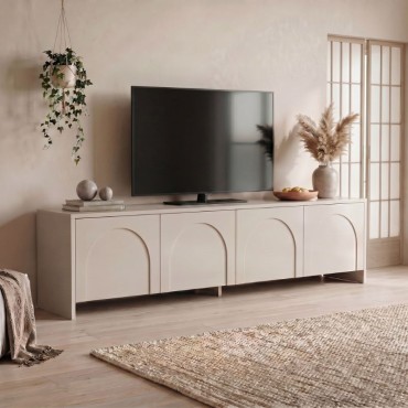Έπιπλο τηλεόρασης Aurelia Megapap χρώμα κρεμ 180x32x45cm 1 τεμ.