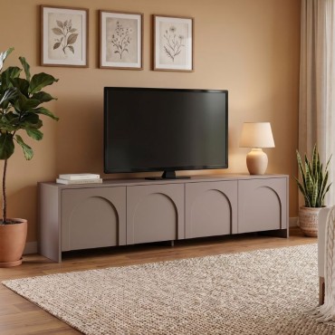 Έπιπλο τηλεόρασης Aurelia Megapap χρώμα μόκα 180x32x45cm 1 τεμ.