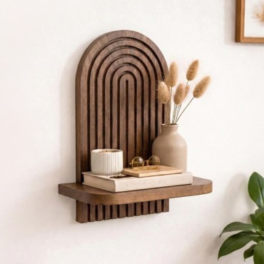 Ραφιέρα τοίχου Artwill Megapap Mdf χρώμα wenge 26x13x35cm 1 τεμ.