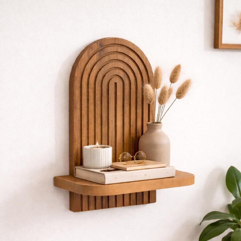 Ραφιέρα τοίχου Artwill Megapap Mdf χρώμα oak 26x13x35cm 1 τεμ.
