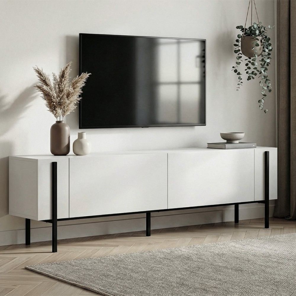Έπιπλο τηλεόρασης Nexus Megapap χρώμα λευκό 180x30x45,5cm 1 τεμ.