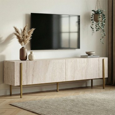 Έπιπλο τηλεόρασης Nexus Megapap χρώμα travertine - χρυσό 180x30x45,5cm 1 τεμ.