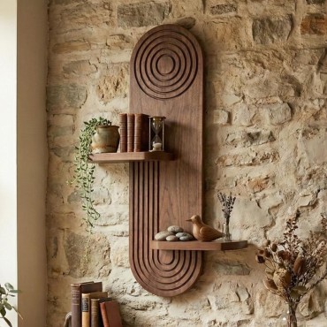 Ραφιέρα τοίχου Artwill Megapap Mdf χρώμα wenge 46x13x70cm 1 τεμ.