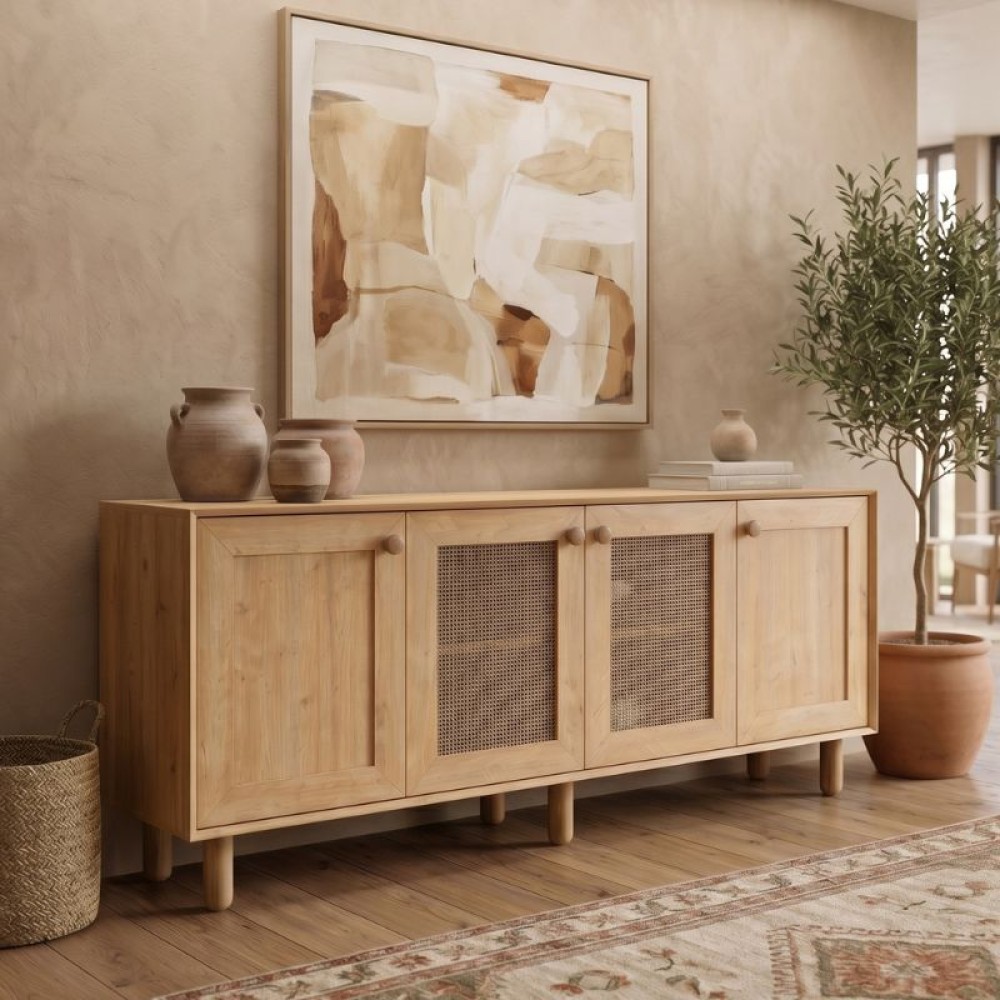 Μπουφές Bohemian Megapap χρώμα φυσικό οξιάς 180x40x75cm 1 τεμ.