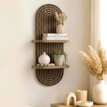 Ραφιέρα τοίχου Artwill Megapap Mdf χρώμα wenge 26x13x70cm 1 τεμ.