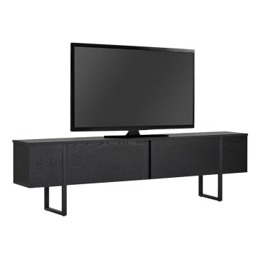 Έπιπλο τηλεόρασης Luxe Megapap χρώμα black wood 180x30x50cm 1 τεμ.