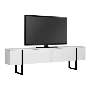 Έπιπλο τηλεόρασης Luxe Megapap χρώμα λευκό - μαύρο 180x30x50cm 1 τεμ.