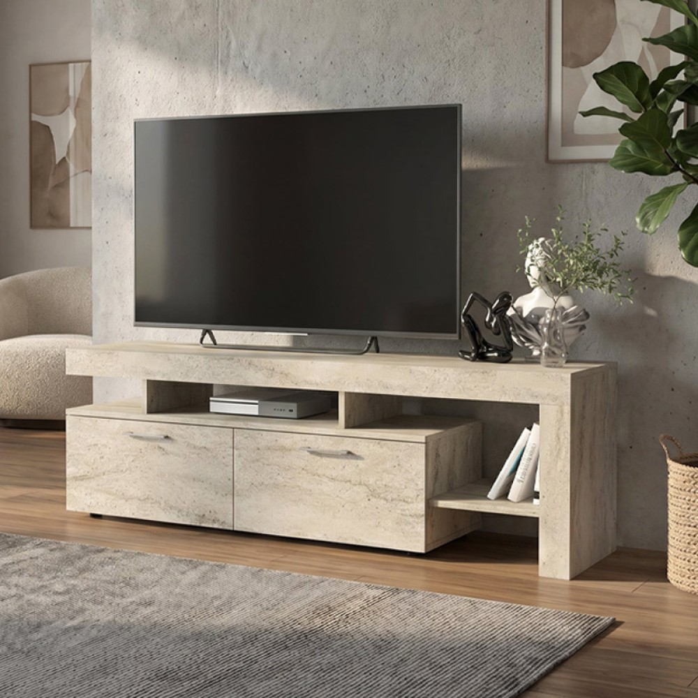 Έπιπλο τηλεόρασης Acnes Megapap χρώμα travertine 160x40x53cm 1 τεμ.