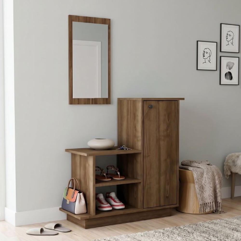 Έπιπλο εισόδου Cute Megapap χρώμα καρυδί 90x35x95cm 1 τεμ.