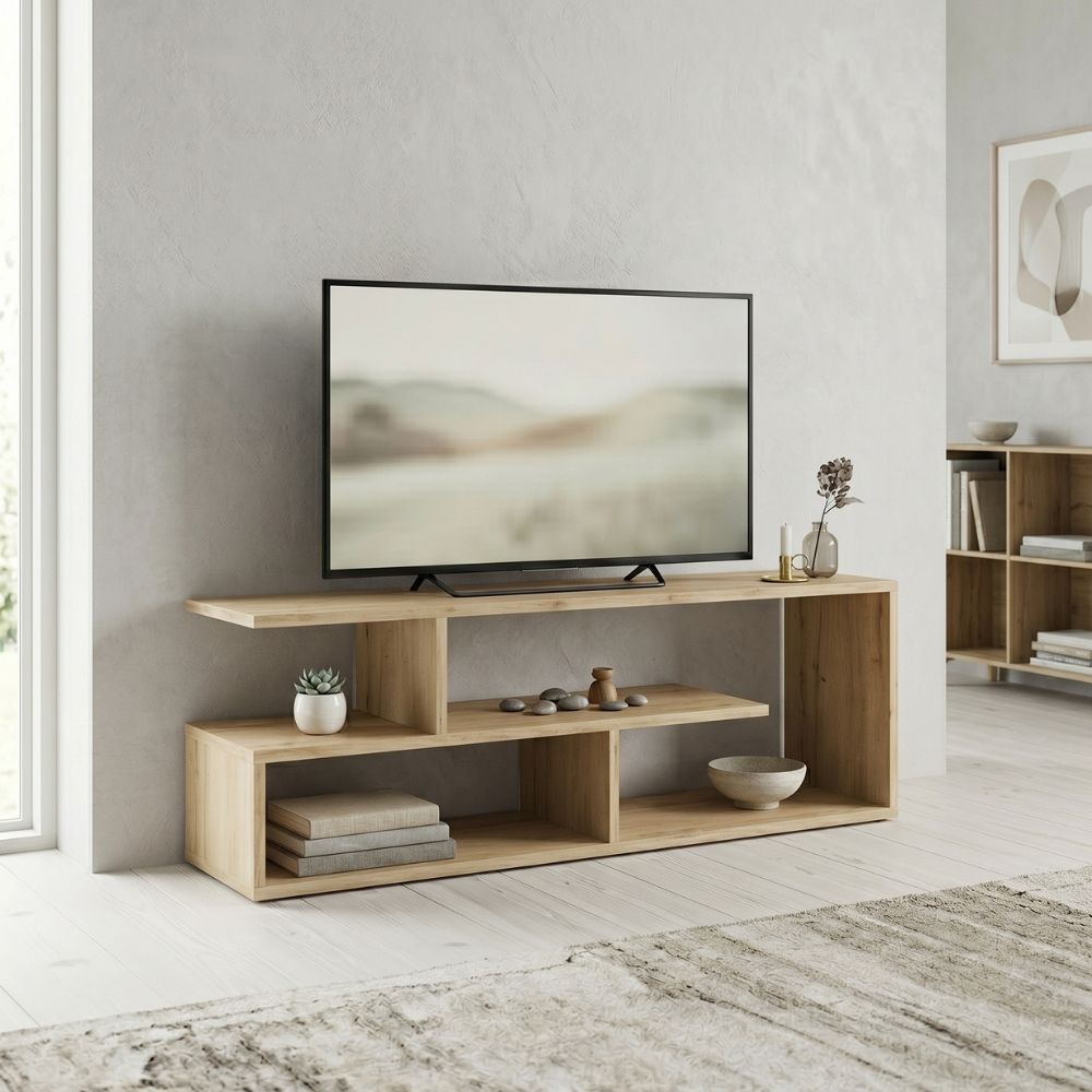 Έπιπλο τηλεόρασης Forever Megapap χρώμα φυσικό οξιάς 120x30x40cm 1 τεμ.
