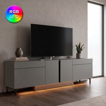 Έπιπλο τηλεόρασης Arlen Megapap με Led Rgb χρώμα ανθρακί 180x32x50cm 1 τεμ.
