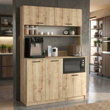 Έπιπλο κουζίνας Tuco 3 Megapap χρώμα sapphire oak 123,8x40x180cm 1 τεμ.