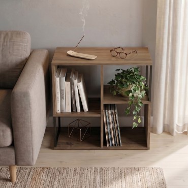 Βιβλιοθήκη Bolton Megapap χρώμα ανοιχτό καρυδί 62x22x62cm 1 τεμ.