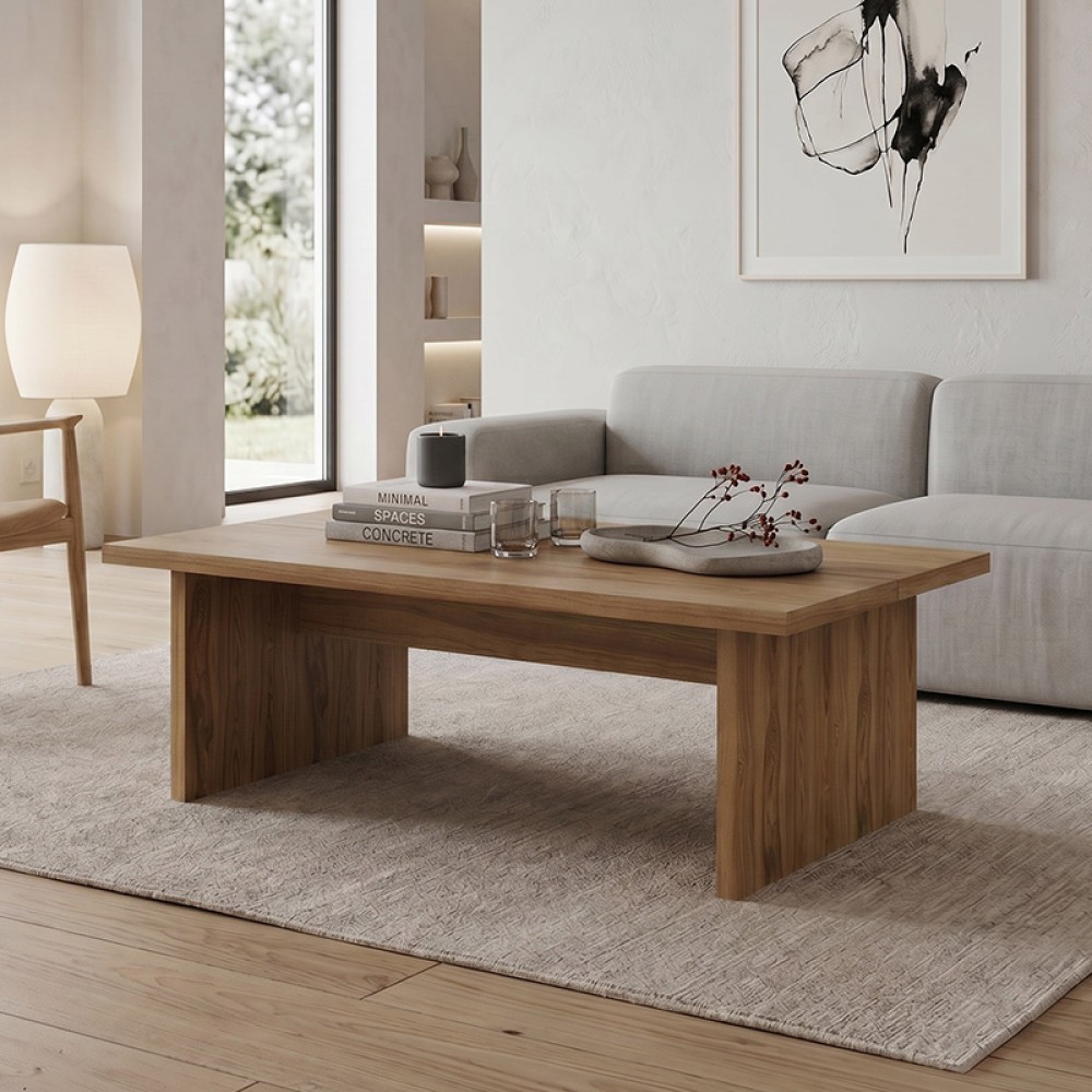 Τραπεζάκι σαλονιού Loana Megapap χρώμα καρυδί Ud 120x70x40cm 1 τεμ.