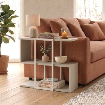 Τραπεζάκι βοηθητικό Homia Megapap χρώμα sandstone 56x25x56,5cm 1 τεμ.