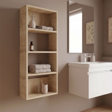 Ραφιέρα τοίχου Rafina Megapap χρώμα sapphire oak 40x15x90cm 1 τεμ.