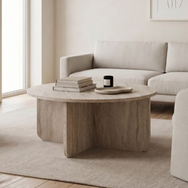 Τραπεζάκι σαλονιού Hillary Megapap χρώμα travertine 80x38cm 1 τεμ.