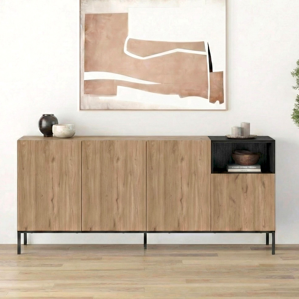 Μπουφές Cailin Megapap χρώμα sepet oak - black wood 180x41,8x80cm 1 τεμ. Μπουφές Cailin Megapap χρώμα sepet oak - black wood 180x41,8x80cm 1 τεμ.