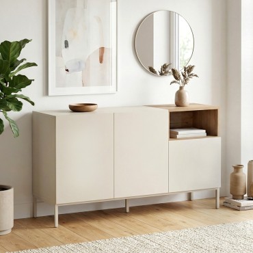 Μπουφές Cailin Megapap χρώμα sandstone - sepet oak 140x41,8x80cm 1 τεμ.