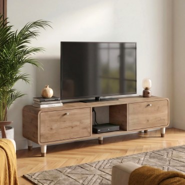 Έπιπλο τηλεόρασης Doro Megapap χρώμα sepet oak 150x34x41cm 1 τεμ.