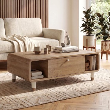 Τραπεζάκι σαλονιού Doro Megapap χρώμα sepet oak 100x60x34,6cm 1 τεμ.