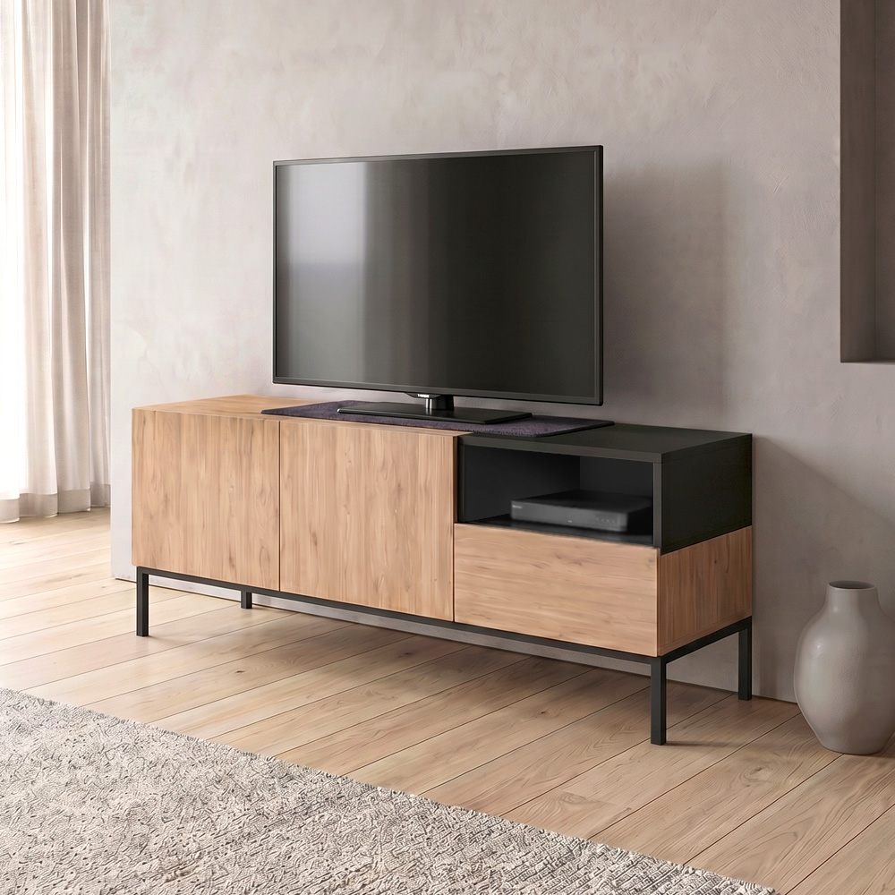 Έπιπλο τηλεόρασης Cailin Megapap χρώμα sepet oak - black wood 140x41,8x55cm 1 τεμ. Έπιπλο τηλεόρασης Cailin Megapap χρώμα sepet oak - black wood 140x41,8x55cm 1 τεμ.