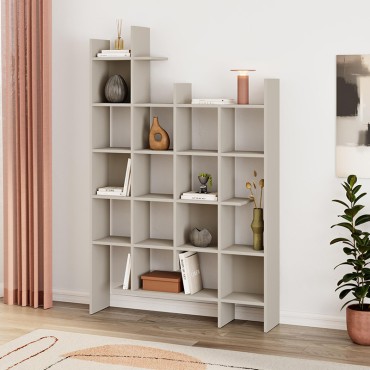 Βιβλιοθήκη Manco Megapap χρώμα sandstone 122x25,5x188cm 1 τεμ.